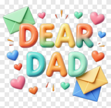 Dear Dad Greeting Card Design PNG