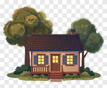 Cozy Cottage Surrounded By Trees PNG