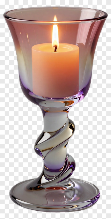 Elegant Candle Holder With Lit Candle PNG
