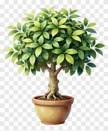 Colorful Potted Tree PNG