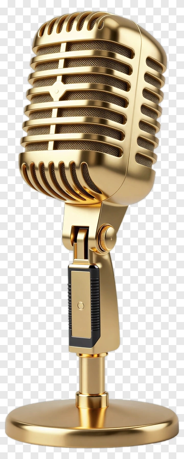 Golden Microphone PNG