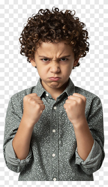 Angry Boy With Clenched Fists PNG