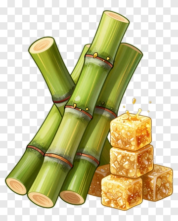 Sugar Cane Stalks And Cubes PNG