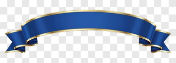 Blue Ribbon With Gold Trim PNG