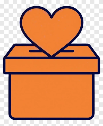 Orange Donation Box With Heart PNG