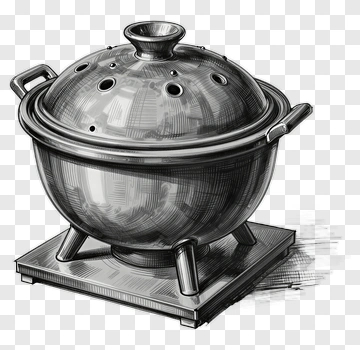 Sketch Of A Cooking Pot PNG