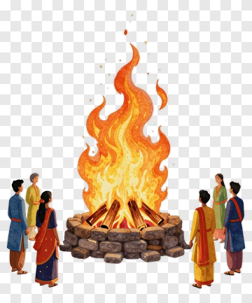Group Of People Around A Bonfire PNG