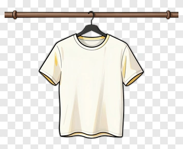 Plain White T-Shirt Hanging On A Hanger PNG