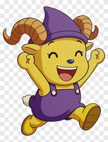 Cartoon Goat Character Running Happily PNG