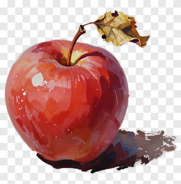 Red Apple With Leaf PNG