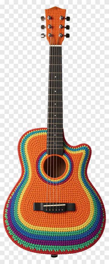 Colorful Crochet Guitar PNG