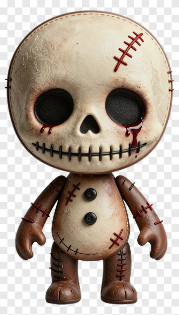 Cartoon Skeleton Doll With Stitches PNG
