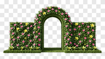 Floral Archway With Greenery And Flowers PNG