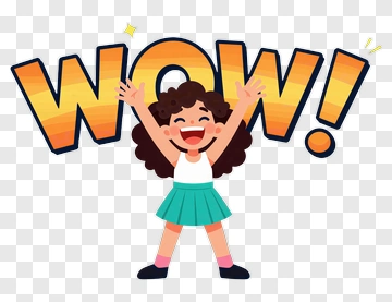 Excited Girl Saying Wow PNG