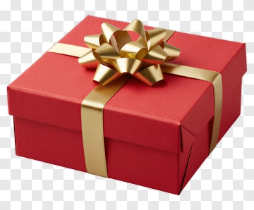 Red Gift Box With Gold Ribbon PNG