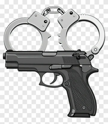 Handgun With Handcuffs PNG