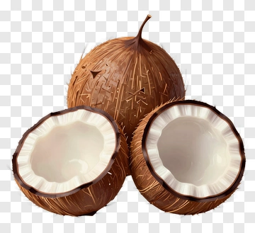 Coconut Halves And Whole Coconut PNG