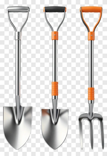 Garden Tools Including Shovel And Fork PNG