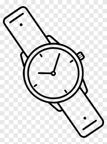 Simple Line Art Watch PNG