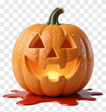Halloween Pumpkin With A Light Inside PNG