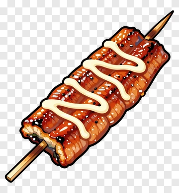 Grilled Eel Skewer With Sauce PNG