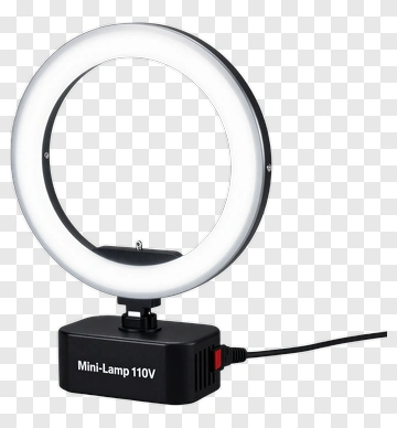 Mini Lamp With Circular Light Design PNG