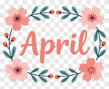 April Floral Design PNG