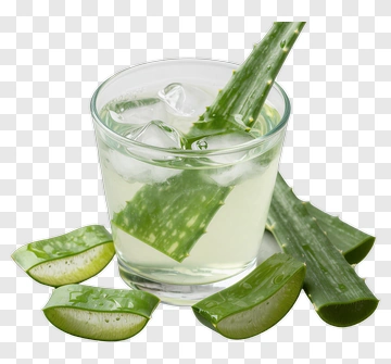 Aloe Vera Drink With Fresh Leaves PNG