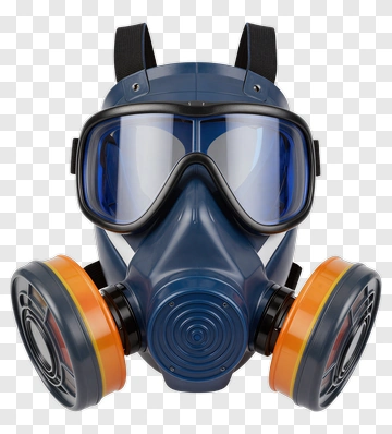 Gas Mask With Orange Filters PNG