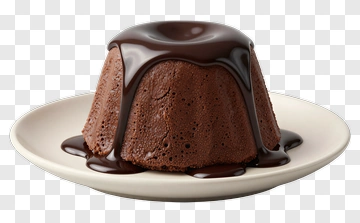 Chocolate Lava Cake On A Plate PNG