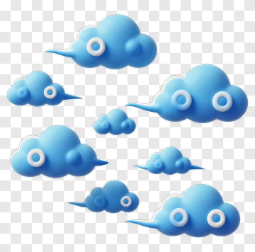 Cartoon Blue Clouds PNG