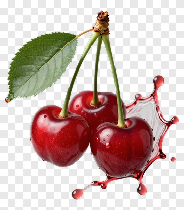 Fresh Red Cherries With Splash PNG