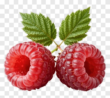 Raspberry With Leaves PNG