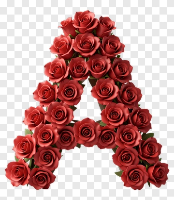 Red Rose Letter A PNG