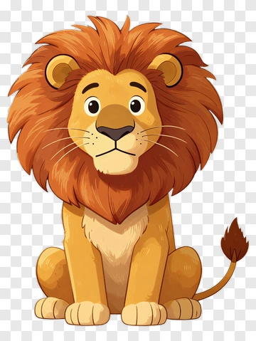 Cartoon Lion Sitting PNG