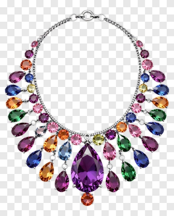 Colorful Gemstone Necklace PNG