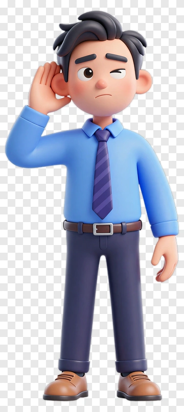 Cartoon Businessman Listening PNG