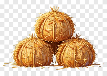 Hay Bales Stacked Together PNG