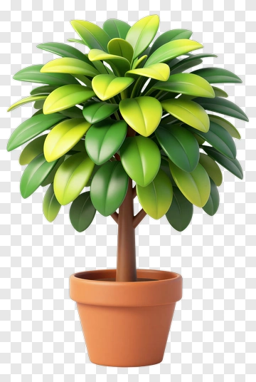 Colorful Potted Tree PNG