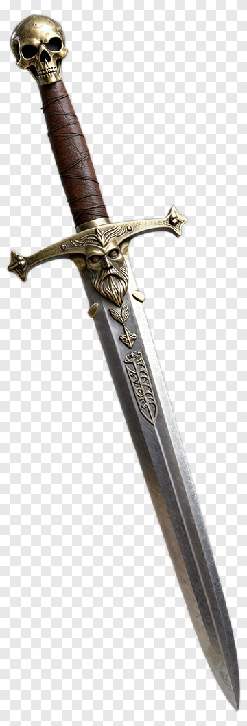 Decorative Sword With Skull Handle PNG