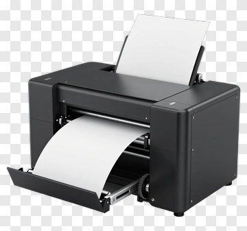 Printer With Paper Output PNG