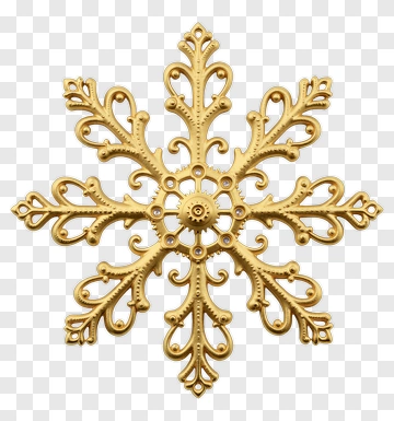 Golden Decorative Snowflake PNG