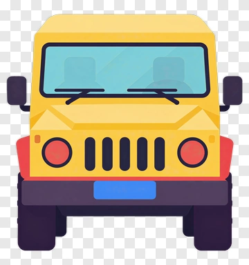Yellow Jeep Front View PNG