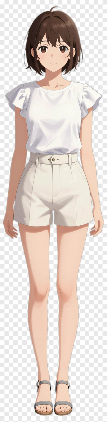 Anime Girl In Casual Outfit PNG