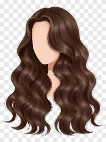 Wavy Brown Hair PNG