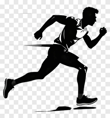 Silhouette Of A Running Athlete PNG