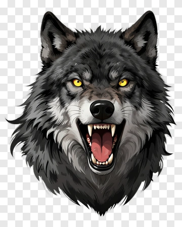 Angry Wolf Head PNG