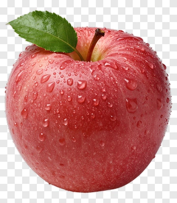 Red Apple With Water Droplets PNG