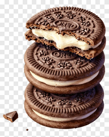 Stack Of Oreo Cookies With Cream Filling PNG