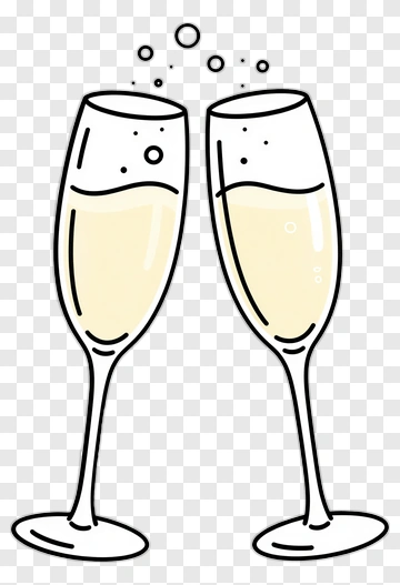 Champagne Glasses Clinking Together PNG